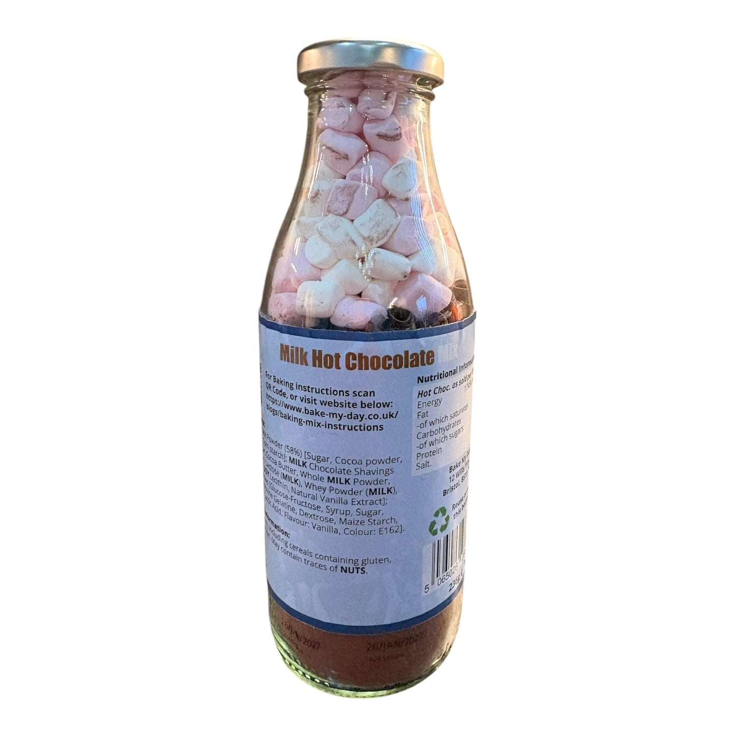 Milk Hot Chocolate Mix Bottle - 500ml. Makes 4 Cups of Hot chocolate