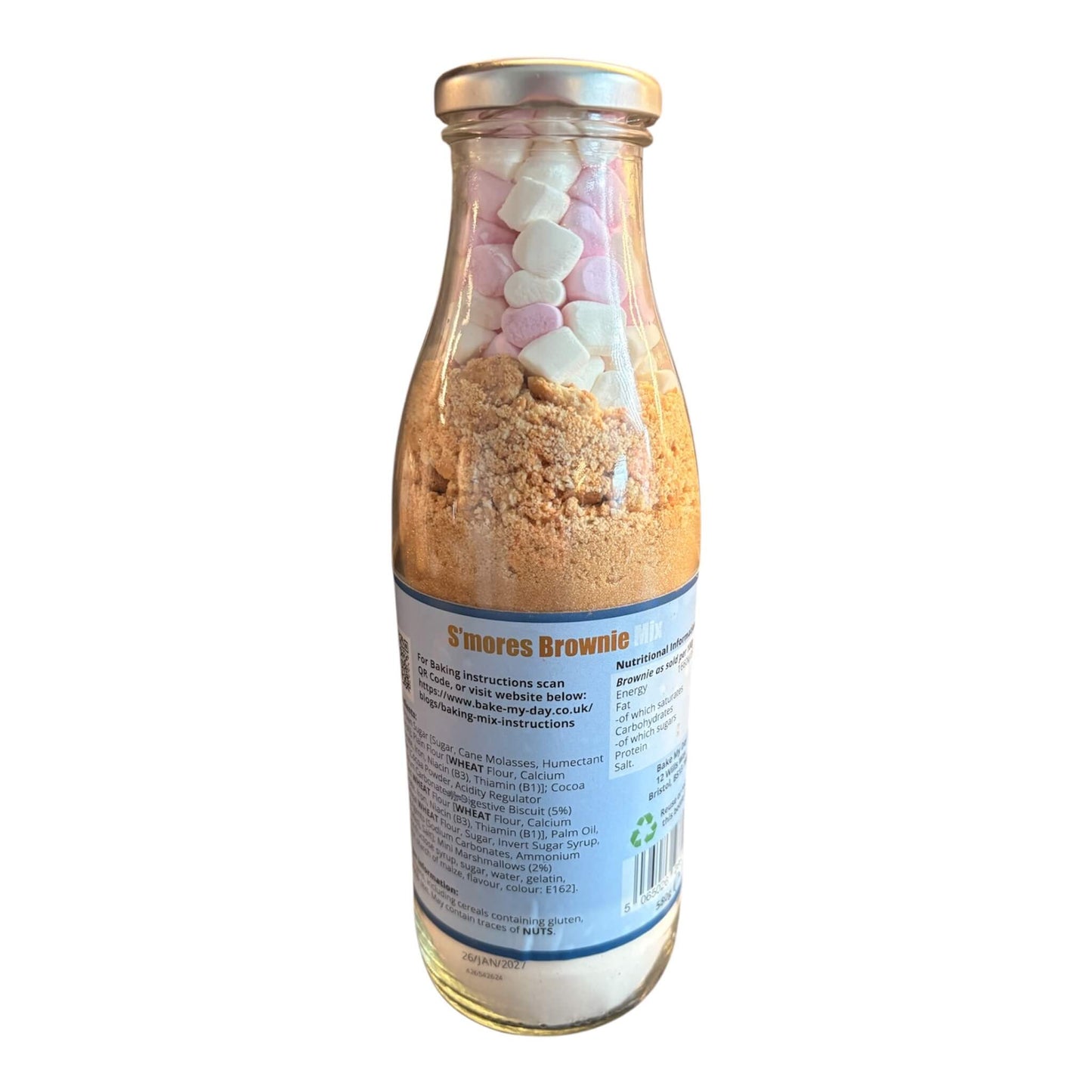 S’mores Brownie Baking Mix Bottle - 750ml. Makes 16 Brownies