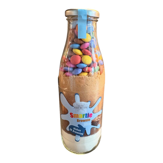 Smartie Brownie Baking Mix Bottle - 750ml. Makes 16 Slices