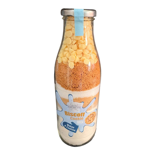 Biscoff Cookie Mix Bottle – bake-at-home jar kit UK with pre-measured ingredients for soft, chewy homemade Biscoff cookies