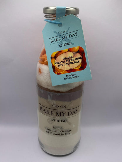 Bake My Day Chocolate Orange Wholesale Cookie Baking Mix – bottled mix for retailers, easy bake-at-home chocolate orange cookie mix, perfect for stores, online sales, and gift packs.