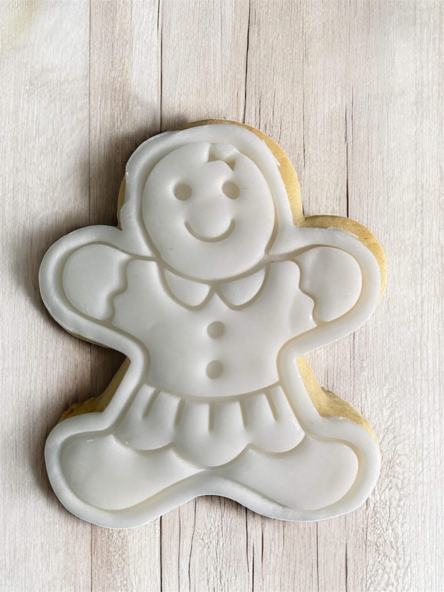 Lady in Dress Paint Your Own Cookie – gingerbread woman-shaped iced biscuit in dress with edible paint palette and brush, creative kids’ baking activity or holiday party treat.