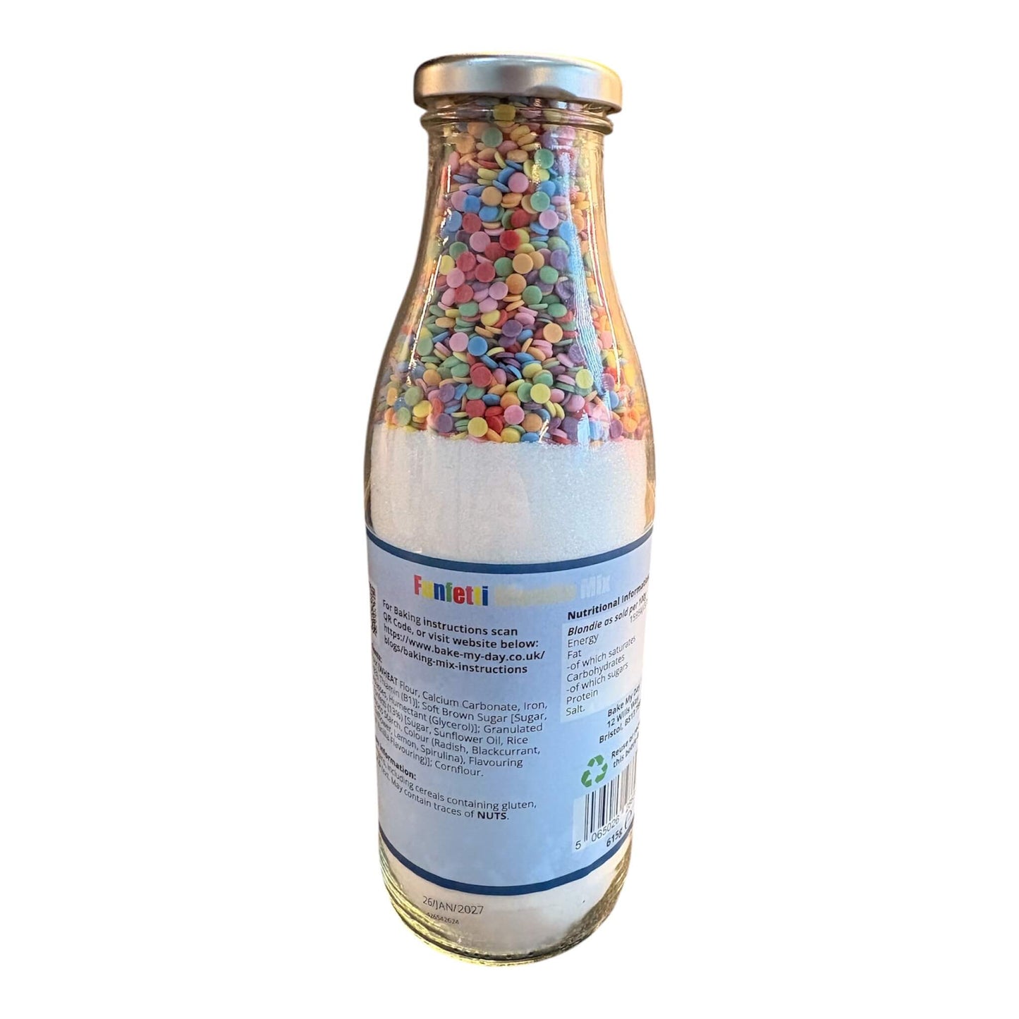 Funfetti Blondie Baking Mix Bottle - 750ml. Makes 16 Blondie Slices