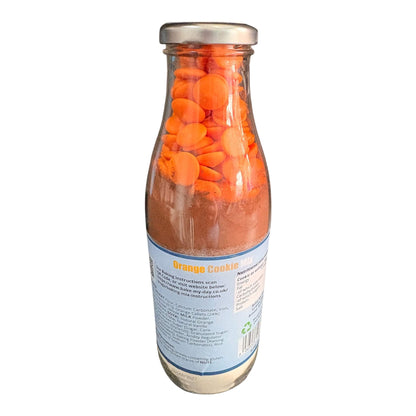 Chocolate Orange Cookie Mix Bottle – bake-at-home jar kit UK with pre-measured ingredients for soft, chewy homemade chocolate orange cookies