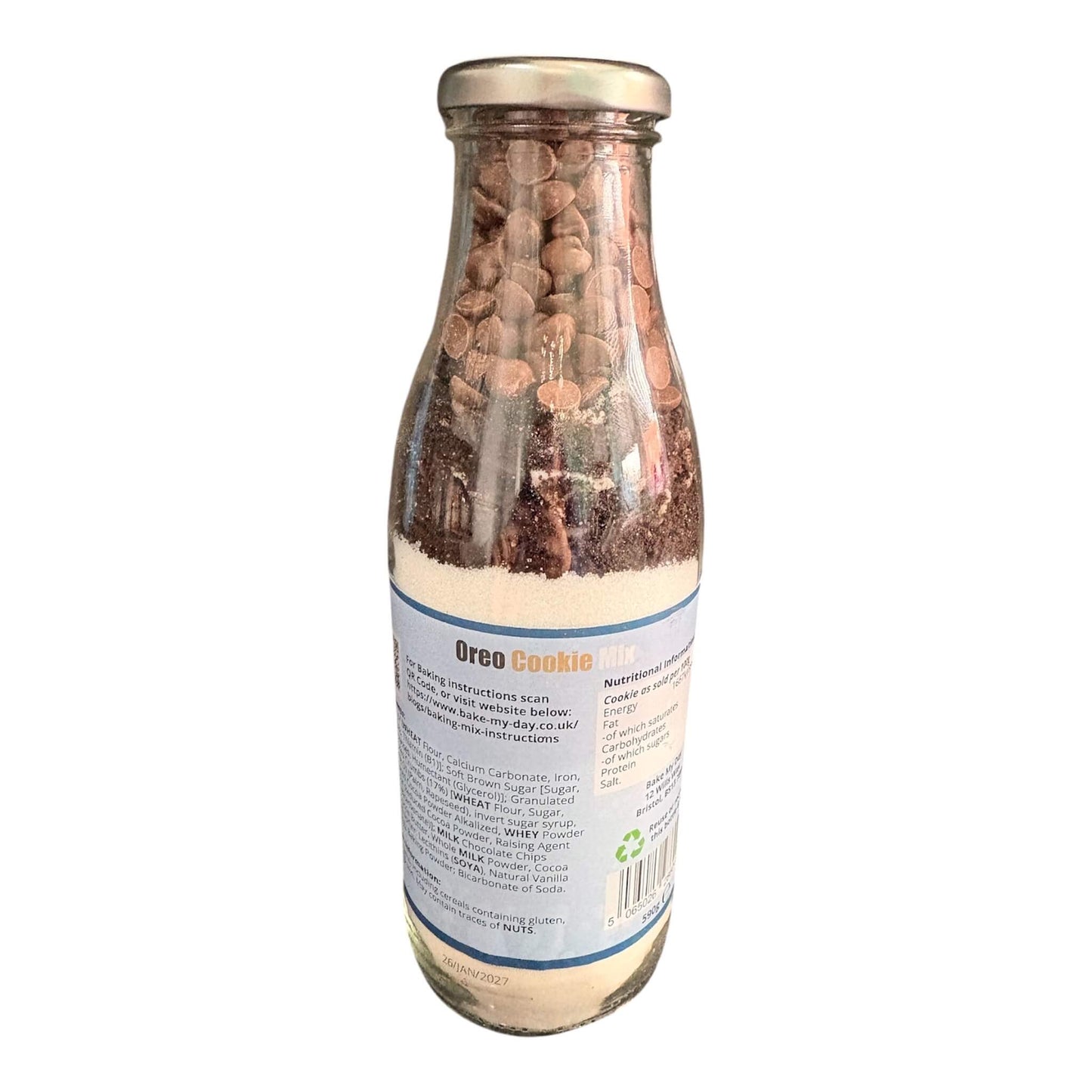Oreo Cookie Mix Bottle – bake-at-home jar kit UK with pre-measured ingredients for soft, chewy homemade Oreo cookies
