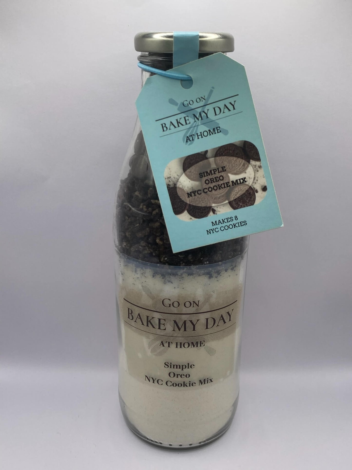 Oreo Cookie Mix Bottle – bake-at-home jar kit UK with pre-measured ingredients for soft, chewy homemade Oreo cookies
