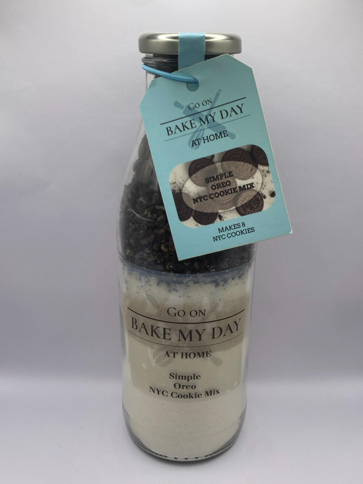 Oreo Cookie Mix Bottle – bake-at-home jar kit UK with pre-measured ingredients for soft, chewy homemade Oreo cookies