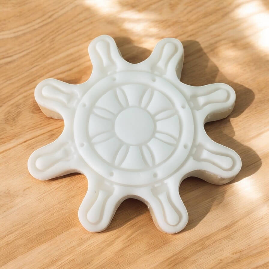 Pirate Ship Steering Wheel Paint Your Own Cookie – wheel-shaped iced biscuit with edible paint palette and brush, fun and creative kids’ baking activity or pirate-themed party treat.