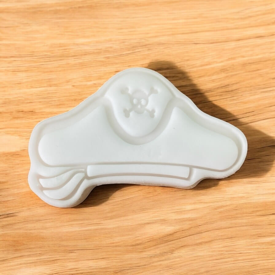 Pirate Hat Paint Your Own Cookie – hat-shaped iced biscuit with edible paint palette and brush, creative kids’ baking activity or pirate-themed party treat.