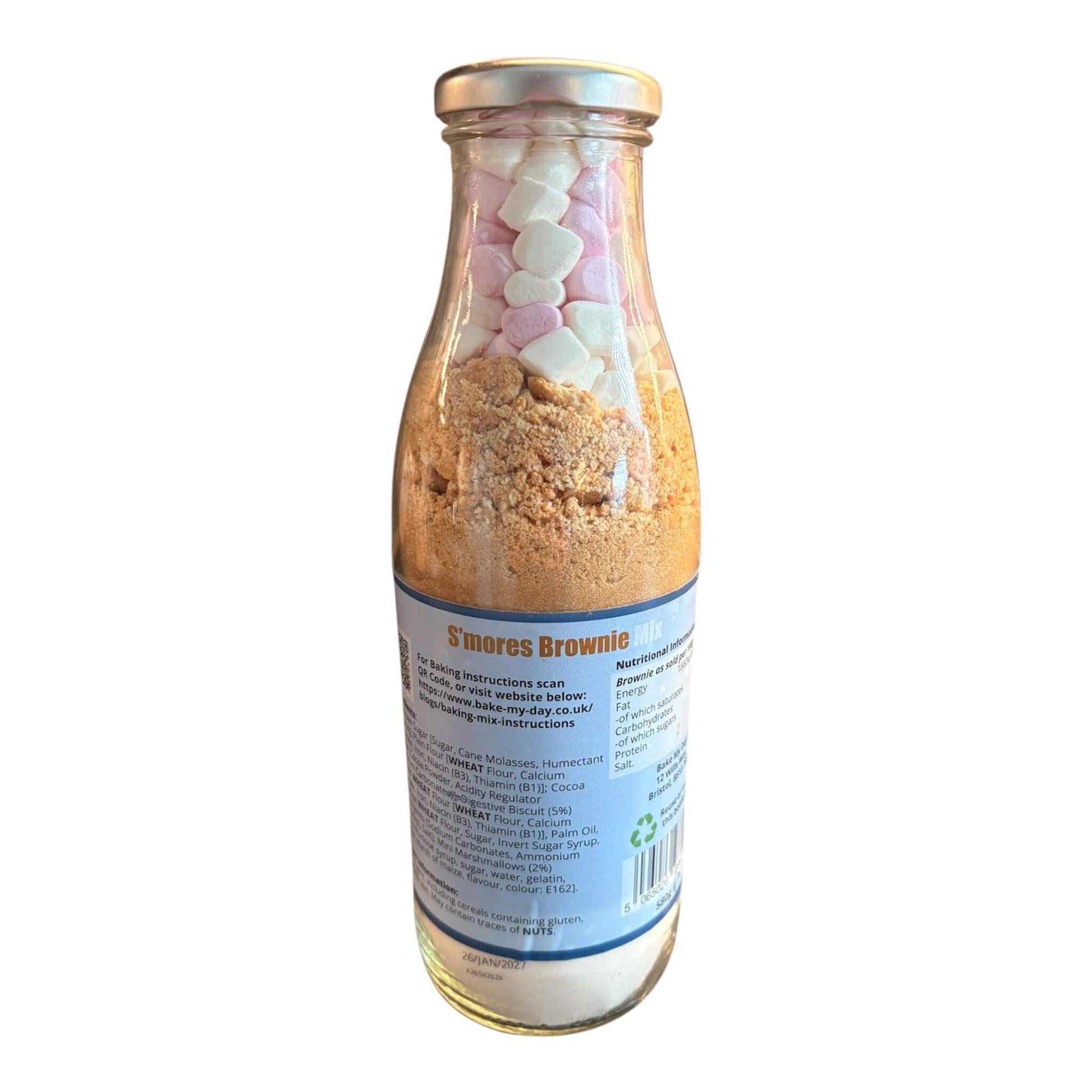 S’mores Brownie Baking Mix Bottle - 750ml. Makes 16 Brownies
