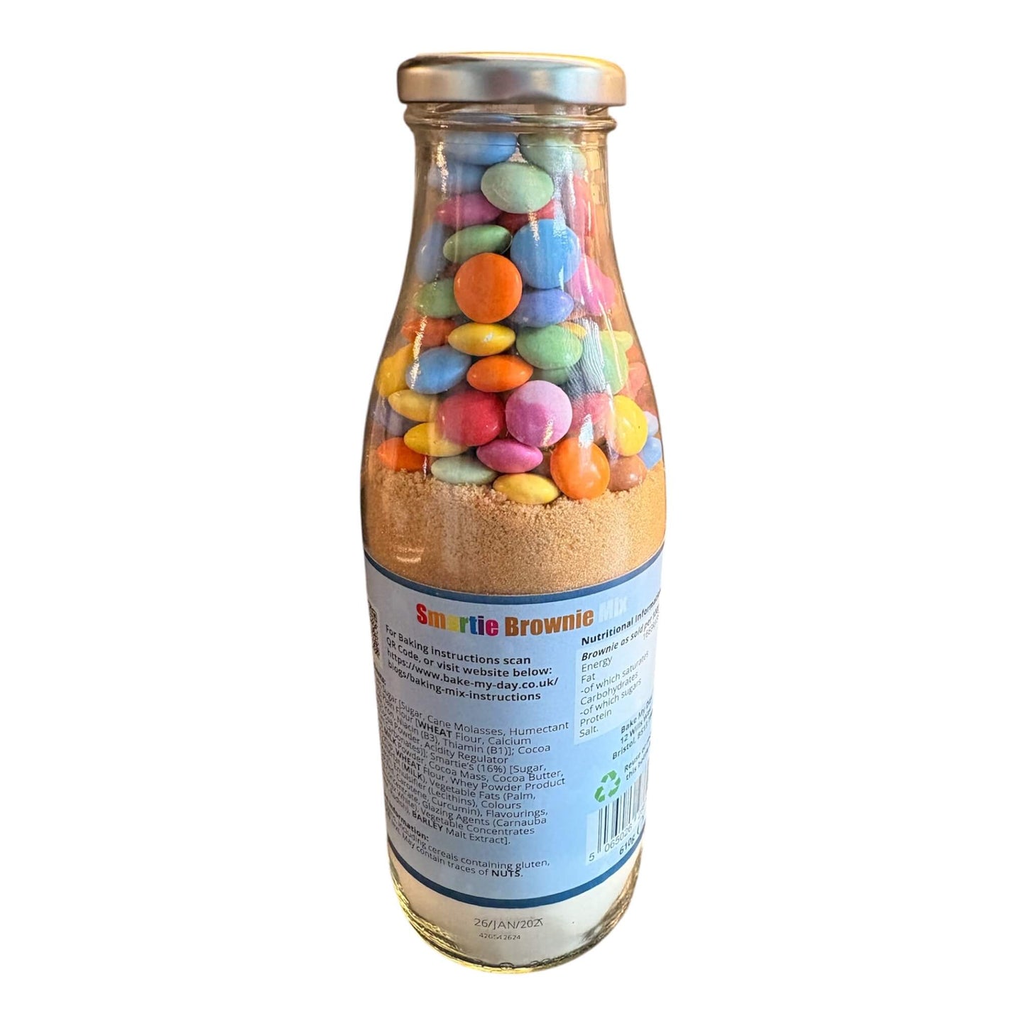 Smartie Brownie Baking Mix Bottle - 750ml. Makes 16 Fudgy Brownies